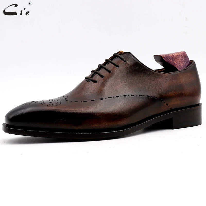 cie men dress shoes leather mens wedding men office shoes man brogue genuine calf leather formal office leather handmade No.11