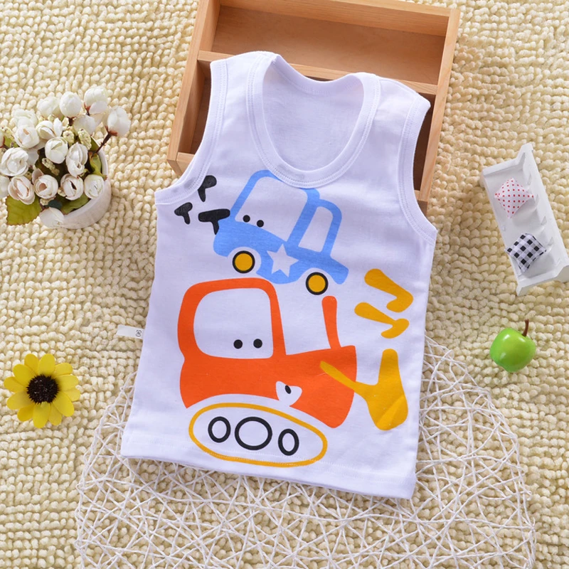 Baby Tops Children Vest Boys Girls Summer T Shirts Sleeveless Tank Camisoles Solid Toddler Tees T-Shirt Size 90-140cm DS19