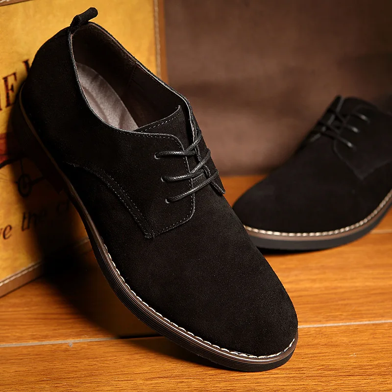 Plus Size 38-48 Oxford Men Shoes PU Suede Leather Spring Autumn Casual Men Leather Shoes Male Dress Shoes