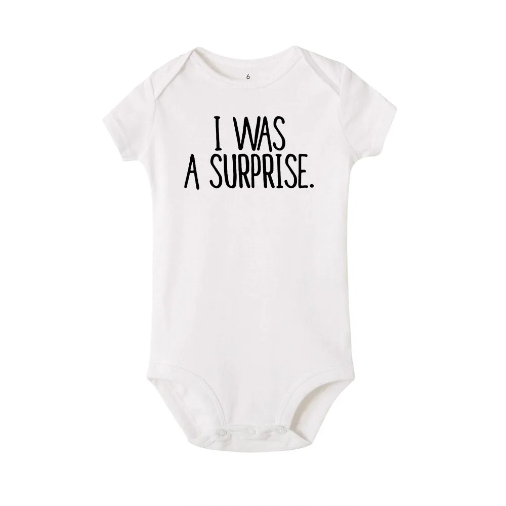 I Was Planned and I Was A Surprise Newborn Infant Baby Boys Girls Bodysuit Cute Baby Twins Short Sleeve Bodysuits Outfits Cloth