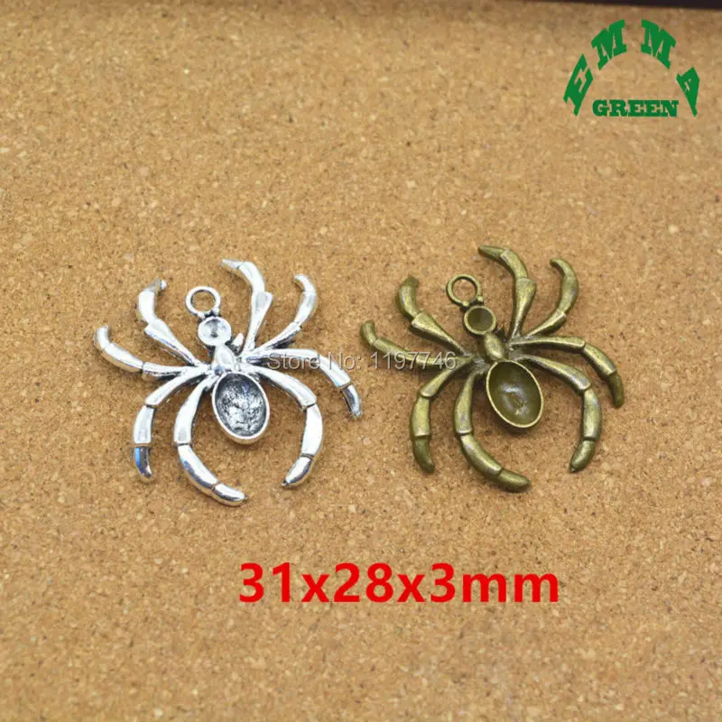 2017 Various Spider Web For DIY Jewelry Accessories Antique Silver Bronze Tone Vintage Animal 3D Spider Alloy Charm Pendant