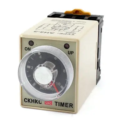 ST3PF 110V AC 8-Pin DPDT 10s Off-delay Operation Time Delay Timer Relay Black