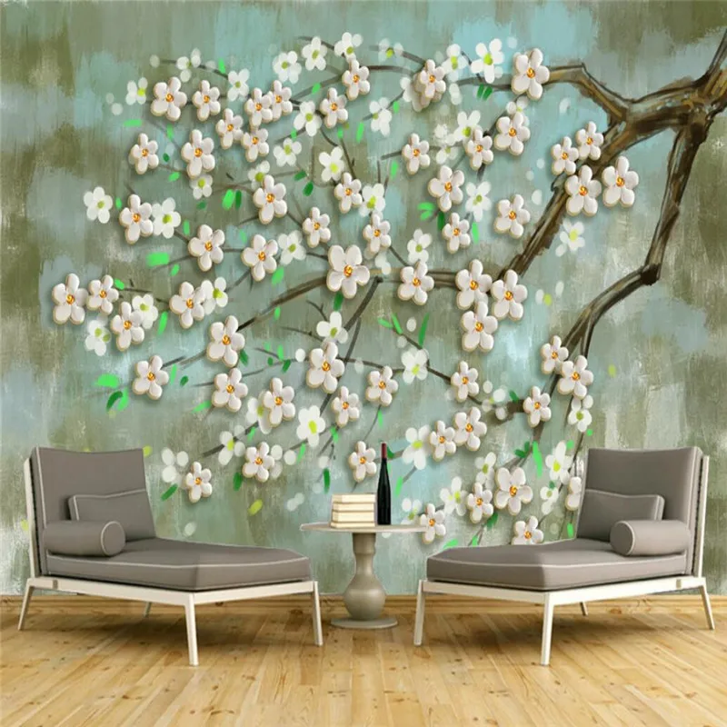 

Professional custom 3D wallpaper mural modern abstract tree oil painting background wall series - high-grade waterproof material