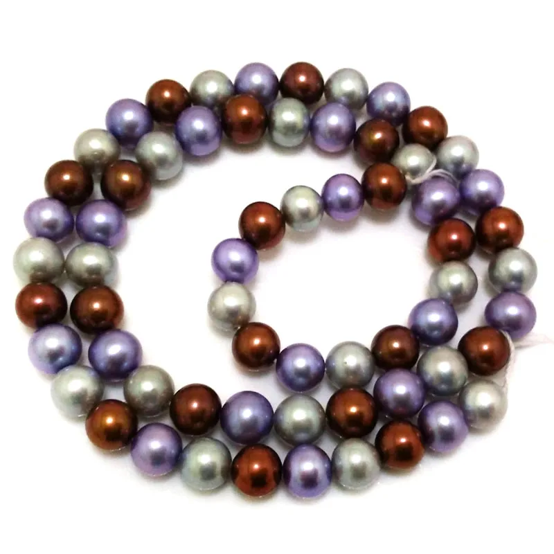 16 inches AA+ 7-8mm High Luster Multicolor Freshwater Pearls Loose Strand