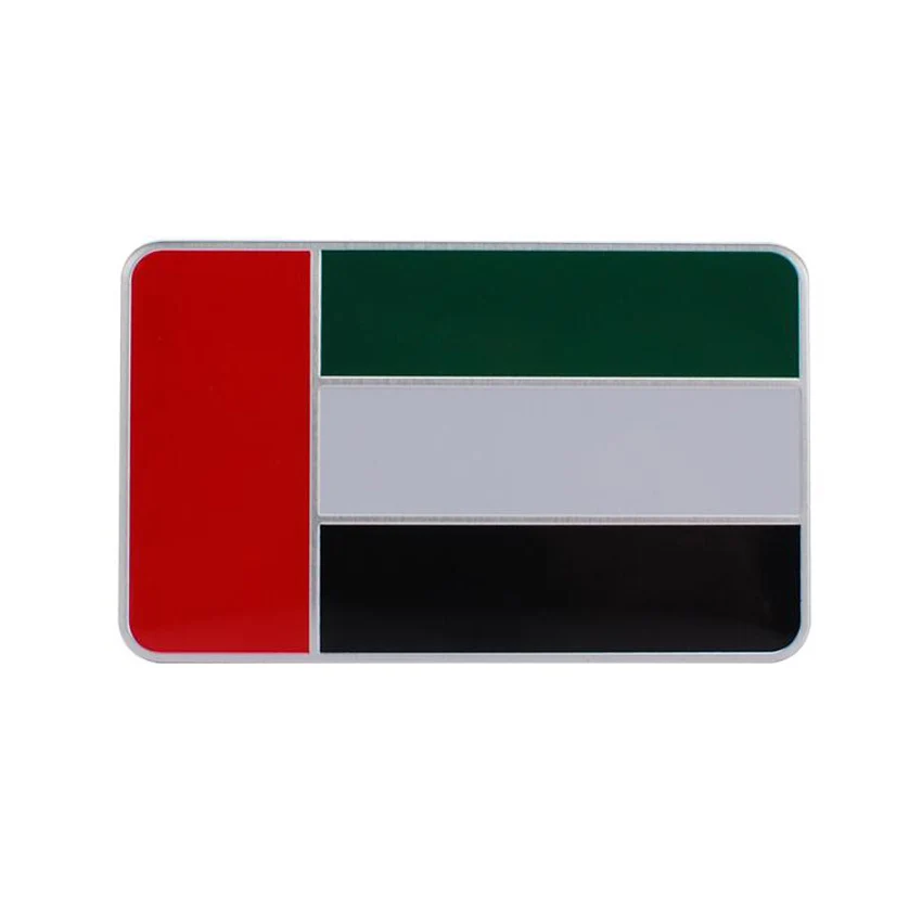 Aluminum Alloy UAE Flag Car Side Fender Wing Tail Trunk Badge Car Sticker Emblem For Universal Car