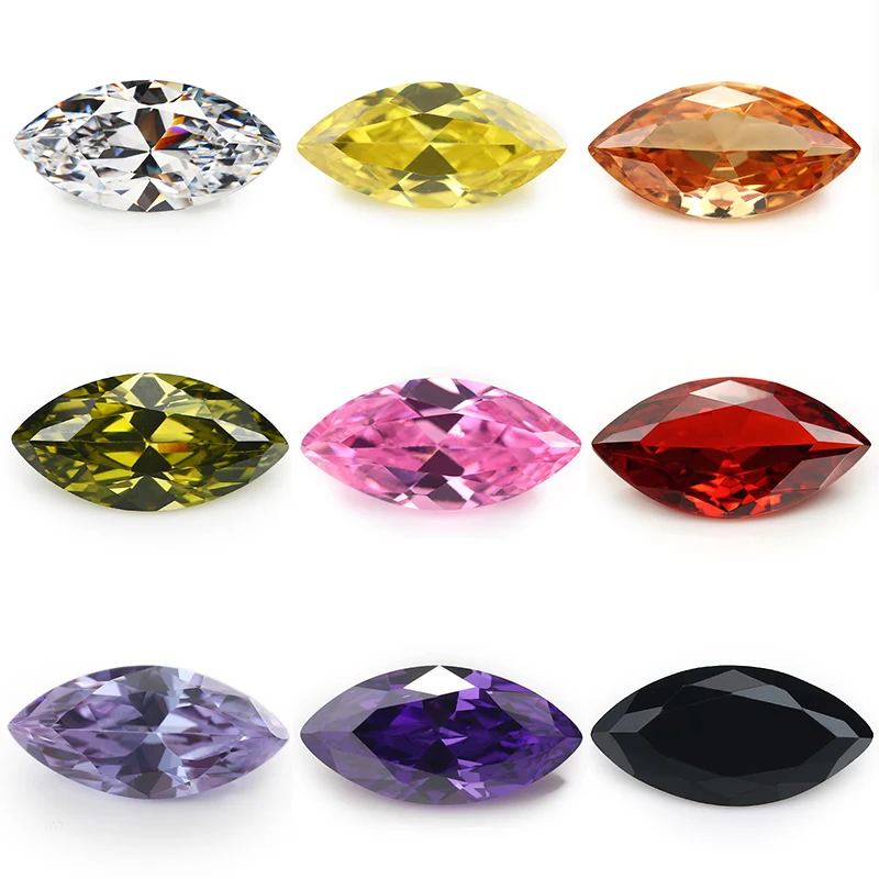 Size 1.5x3~10x20mm Marquise Shape Various Color Cubic Zirconia Loose 5A CZ Stones Synthetic Gems For Jewelry