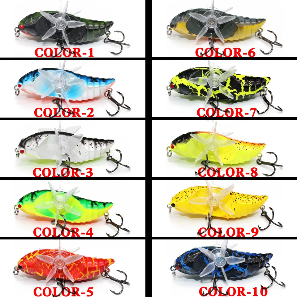 NEW Whopper Cicadas Popper 9.5cm/15g Topwater Fishing Lure Artificial Bait Hard Plopper Plastic Rotary wings Fishing Tackle Geer