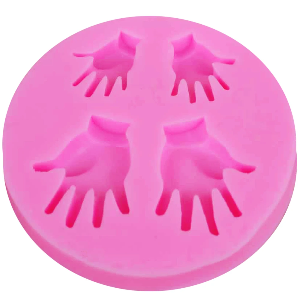 Byjunyeor M565 Human Hands UV Resin Silicone Mold Fondant Chocolate Candy Lollipop Crystal Epoxy Soft Clay Bake Tools