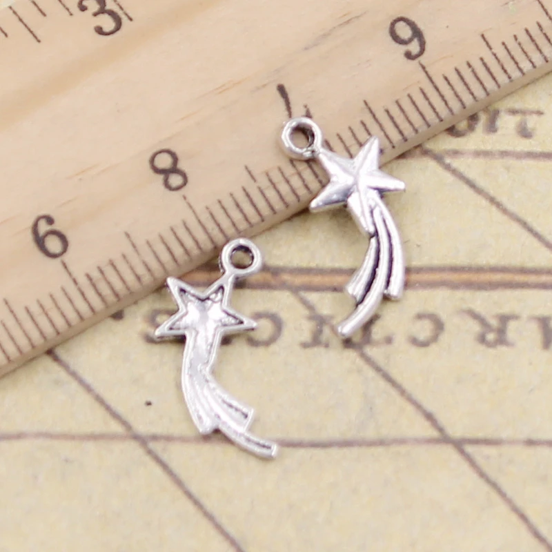 30 sztuk Charms Shooting Star 16x8mm tybetański srebrny kolor wisiorki antyczne tworzenie biżuterii DIY Handmade Craft