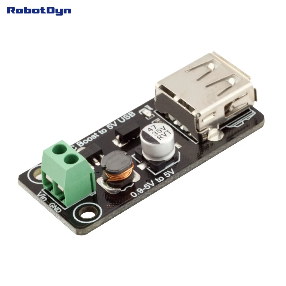 

DC-DC Converter Step Up Boost: 0.9-5V to 5V 500mA USB.