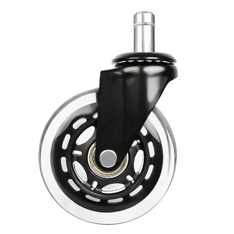 3 Inch Universal Office Chair Wheels Replacement Rubber roller wheel swivel caster Soft Safe Rollers Furniture Hardware