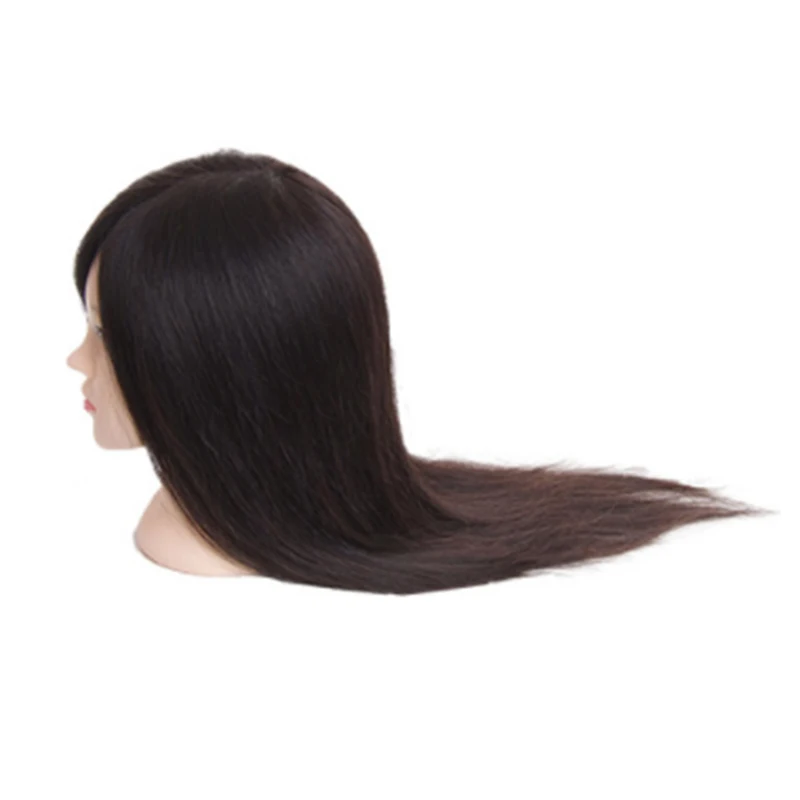 CAMMITEVER Hairdressing Dolls Head Brown Hair Female Mannequin Hairdressing Styling Professional Training Head Mannequin