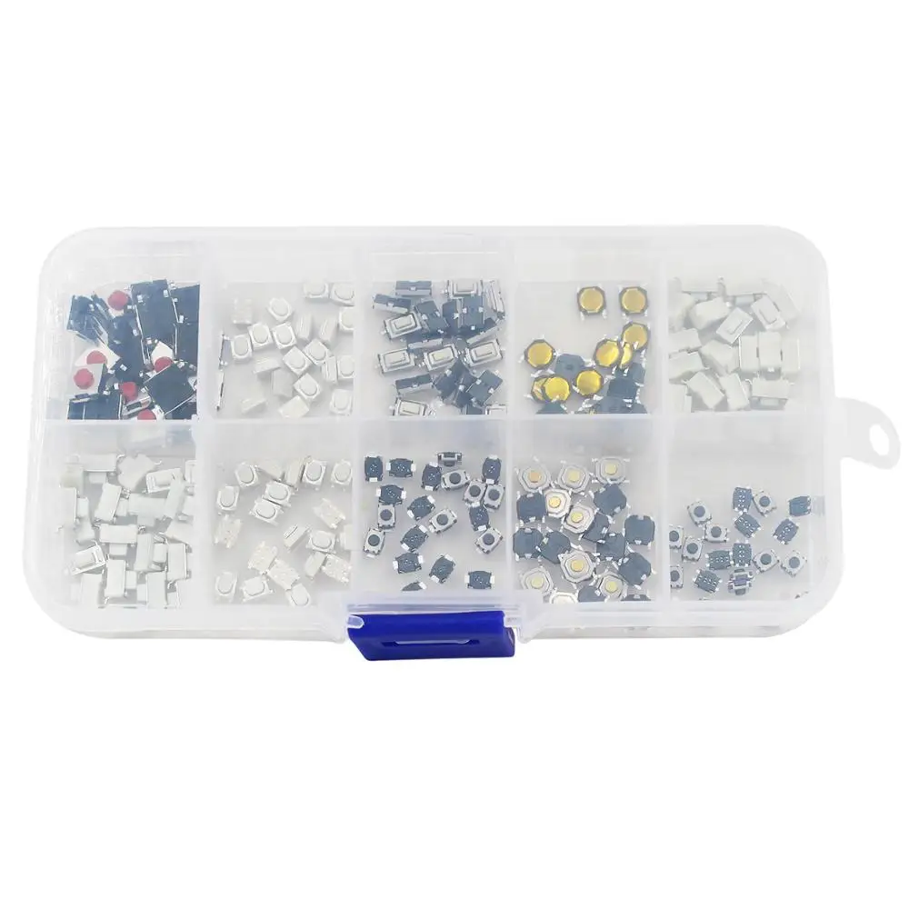 10 Types Tactile Push Button Switch Micro Momentary Tact Assortment Kit for Car Remote Key Button Microswitch 200pcs