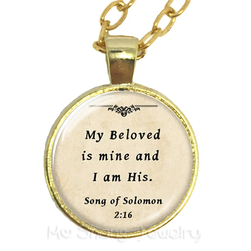 My Beloved Is Mine And I Am His Round Glass Choker Necklace Gift  For ForLovers Spouse Increase Feelings