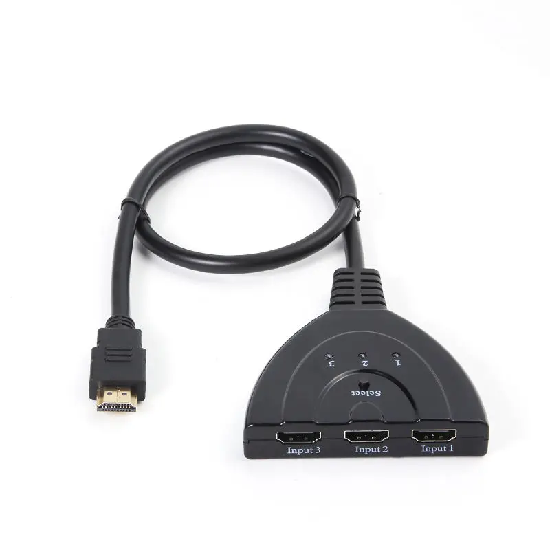 3 Port  HDMI-compatible Multi Display Auto Switch Hub Box Splitter 1080P HD TV Adapter Cable