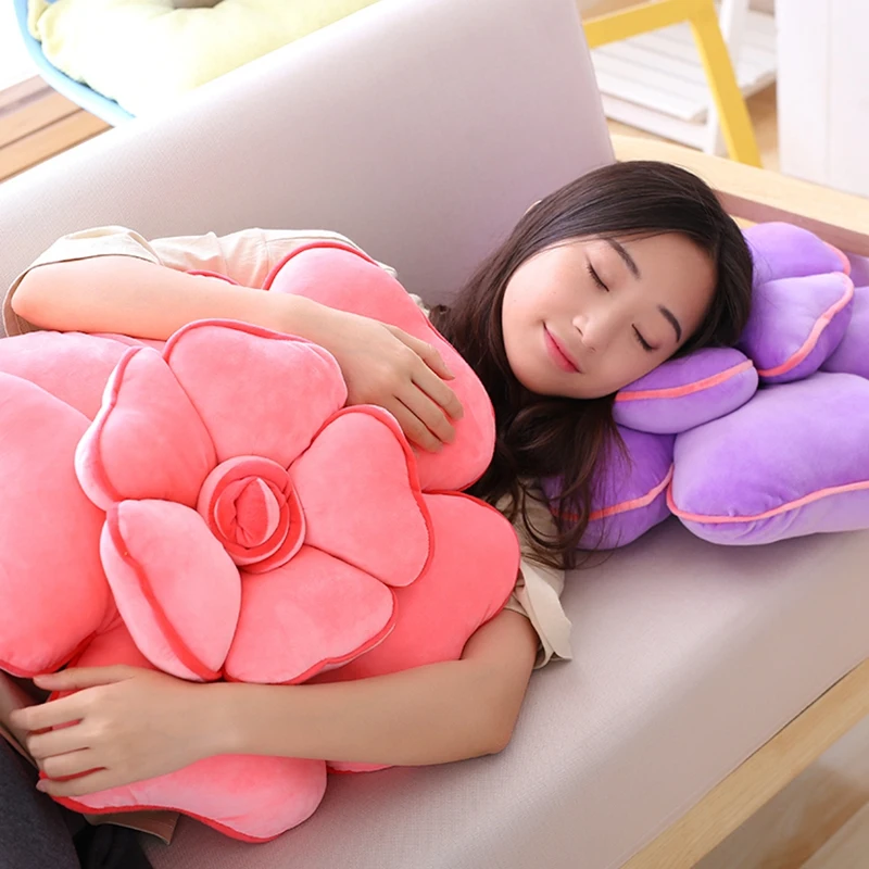 55cm Rose Plush Toys Soft PP Cotton Stuffed Dolls Flower Series Cushions Sleeping Pillows Sofa Decoration Gifts 6 Colors