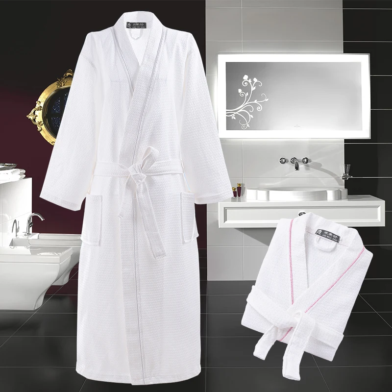 Men's V-Neck Cotton Bathrobe, Spa Robe, Traditional Sleepwear, Spring Pajamas, Summer, Plus Size, XXL