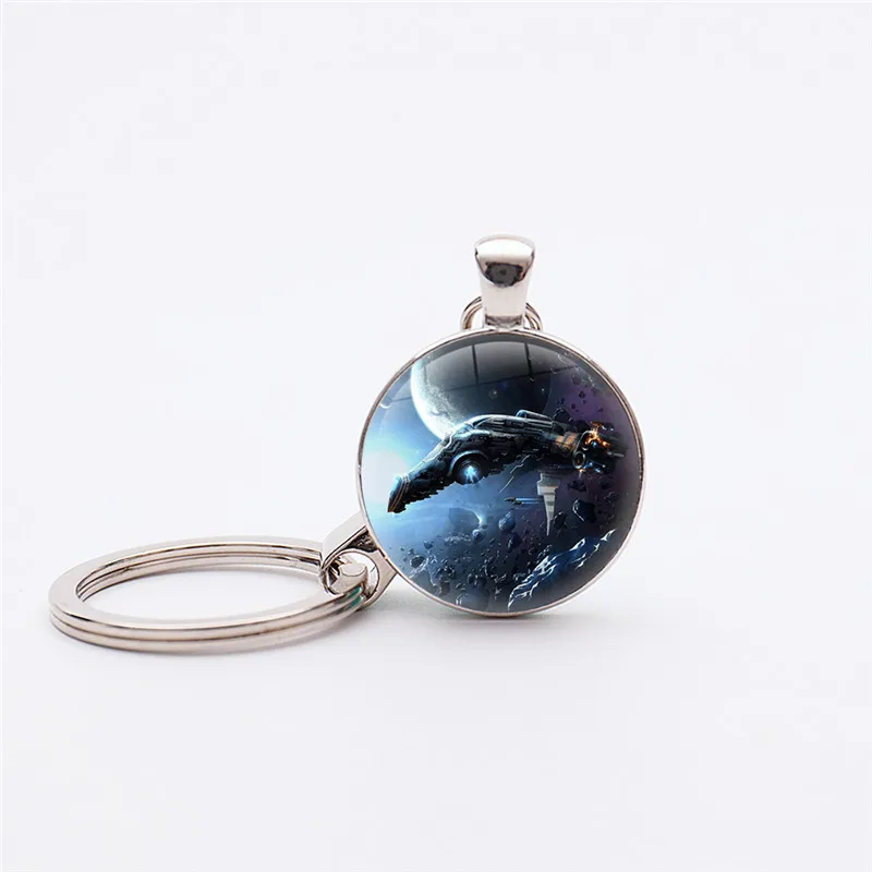 Trendy Style Hot Games EVE Online Pendant Keychains Keychain Handmade Pendant Key chains key rings Silver Plated Keychains