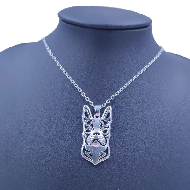 Cute Boston Terrier Necklace Dog Animal Pendant Gold Silver Plated Jewelry For Women Male Female Girls Ladies Boys AKC N152