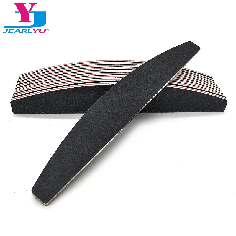 10Pcs/Lot File Buffer Sander Pilnik Do Paznokci Nail Files 100/180 Side Professional Nail Art Files Tools Boat Type Black