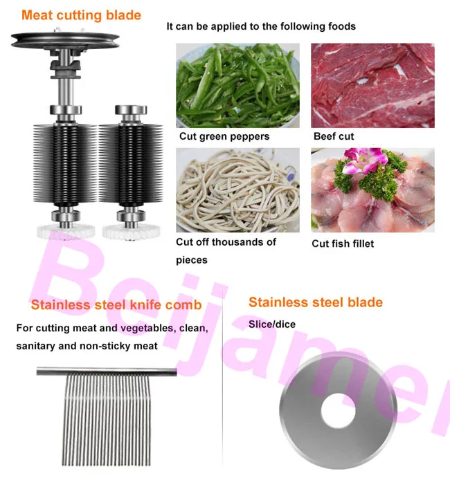 BEIJAMEI Điện Máy Cắt Thịt 2200W Inox Công Nghiệp Máy Thái Thịt Thẳng Đứng Thương Mại Máy Xay Thịt