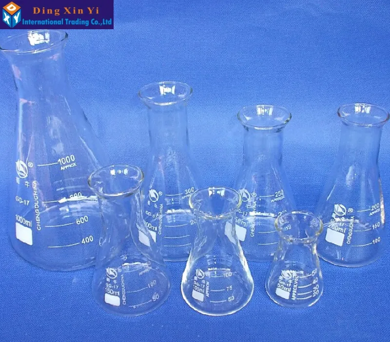 Dxy 1pc 300ml Glas Erlenmeyer kolben 300ml Glas Erlenmeyer kolben Labor verwenden Glas dreieck kolben