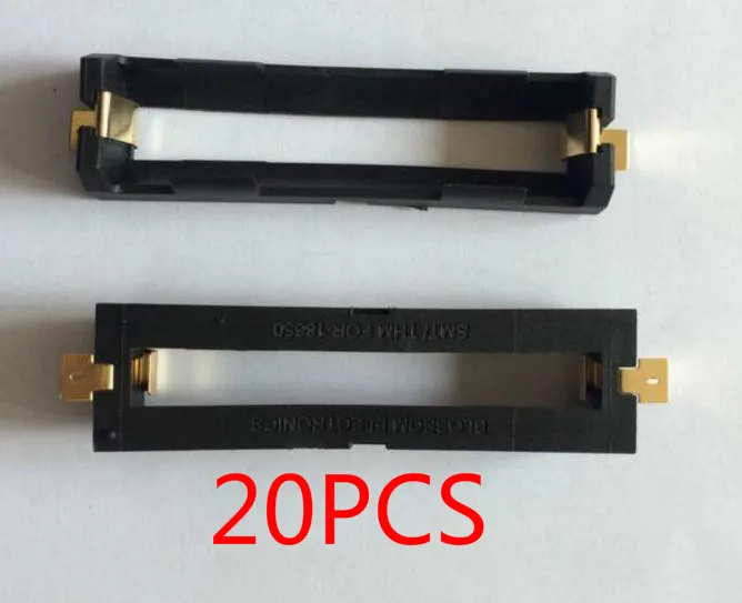 

20Pcs/lot High Quality 1X 18650 Battery Holder SMD With Bronze Pins 18650 Battery Storage Box TBH-18650-2C-SMT