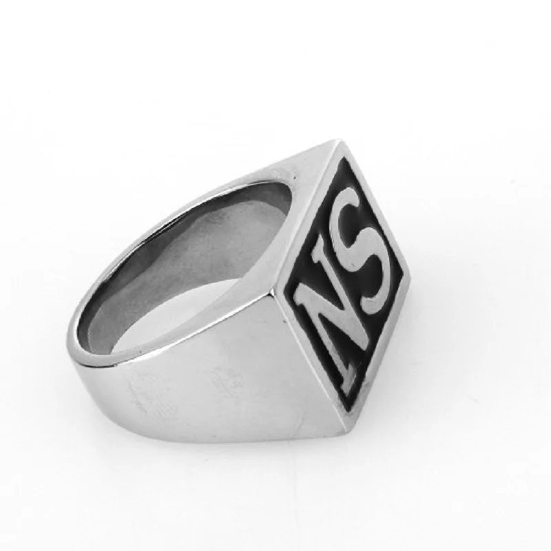 NS Men\'s Gothic Biker SONS Ring Signet 316L Stainless Steel Silver color Tone Men\'s Jewelry