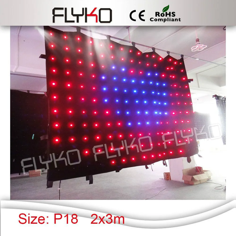 

P18 2x3m LED Video Curtain For DJ Wedding Backdrops LED Vision Curtain With DMX Controller