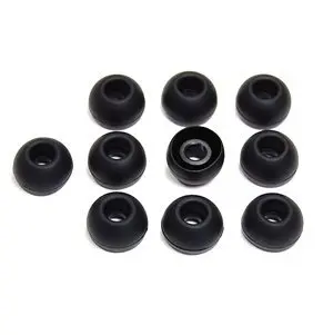 5 Pair Large Black Silicone Replacement Ear Buds Tips for Sharp Sennheiser Plantronics TDK Phillips Panasonic Denon Griffin JVC