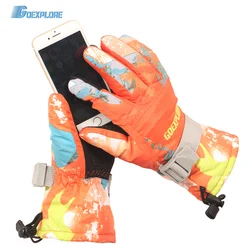 Goexplore best Ski Gloves 2024 Men Women -30 Thicken Waterproof Outdoor Motorcycle Snowboard Snowmobile Snow Mittens Winter Male