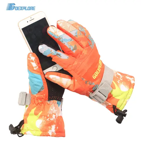 Goexplore mejores guantes de esquí 2025 hombres mujeres -30 espesar impermeable al aire libre motocicleta Snowboard moto de nieve mitones de nieve invierno hombre