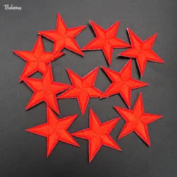 10 pezzi di stelle rosse piccole applique toppe di trasferimento adesivi da ricamo termoadesivi per vestiti decorazione di stoffa da cucire accessori fai da te