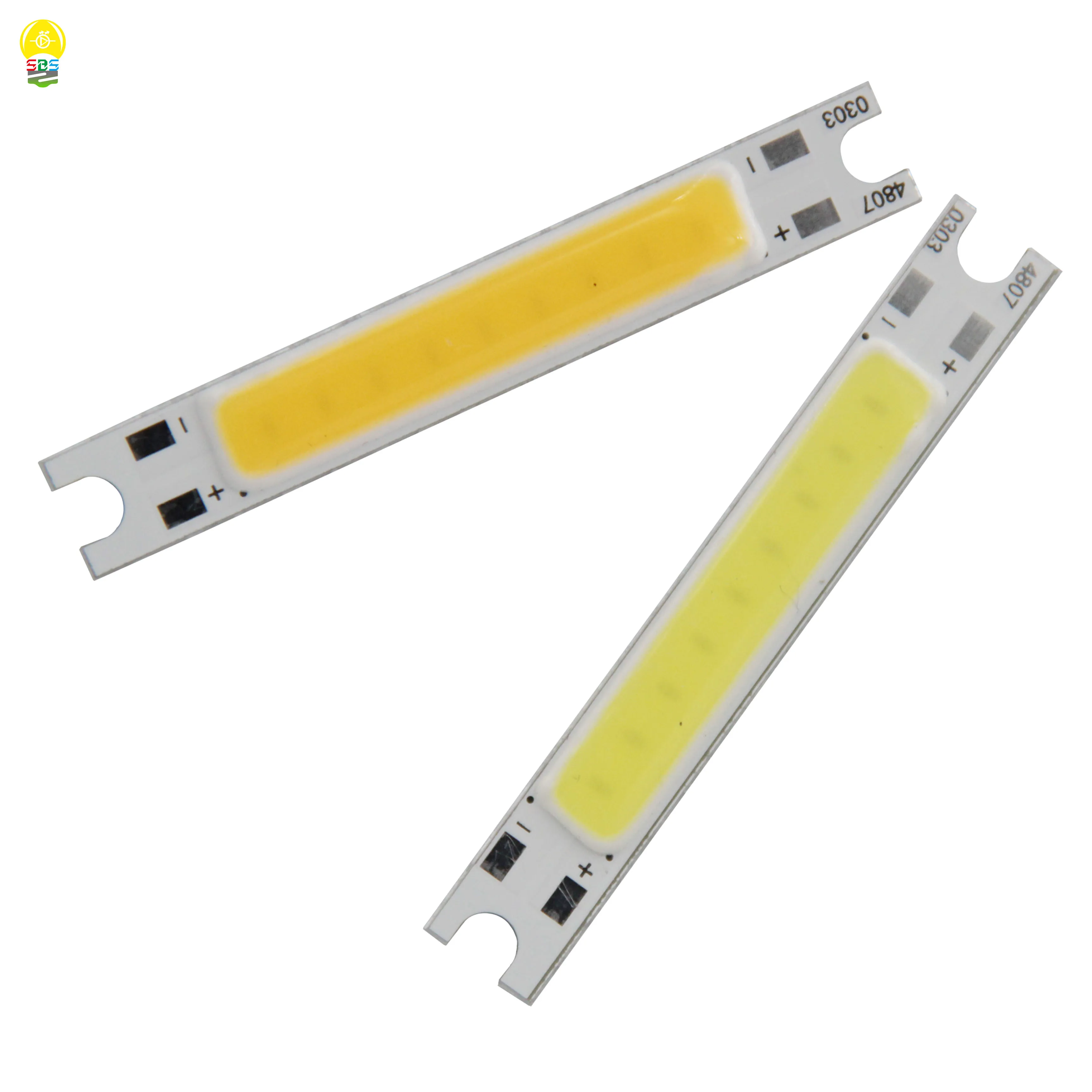 Sumbolbs 48x7mm LED COB Strip Light Source Bar 9V 3W bianco caldo freddo per lampada da lavoro a parete lampadina multifunzione fai da te