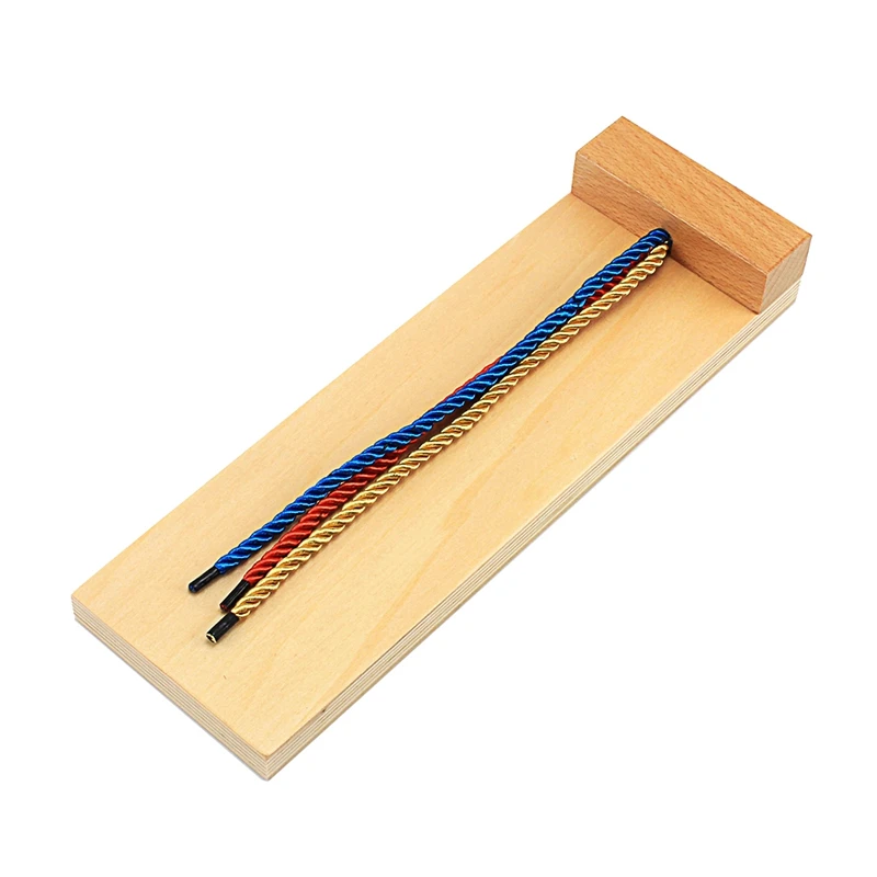 Montessori Infant Toys Practical Life Braiding Board Wood Colorful Geometry Braid Board Early Educational Toy for Children 2-4