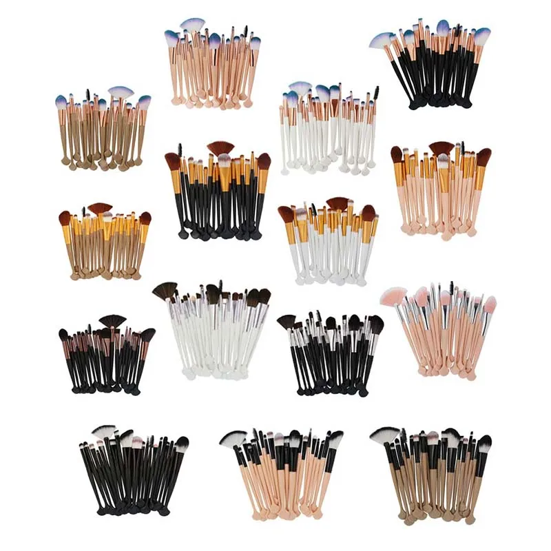 

15 colors Professional Makeup Brushes Set 20Pcs/set Powder Foundation Lipstick Eyeshadow Eyeliner Shell Cosmetics brush Kits