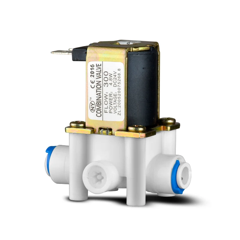 POM Plastic Electric 24VDC Solenoid Valve Water With waste water Flow 300cc Restrictor