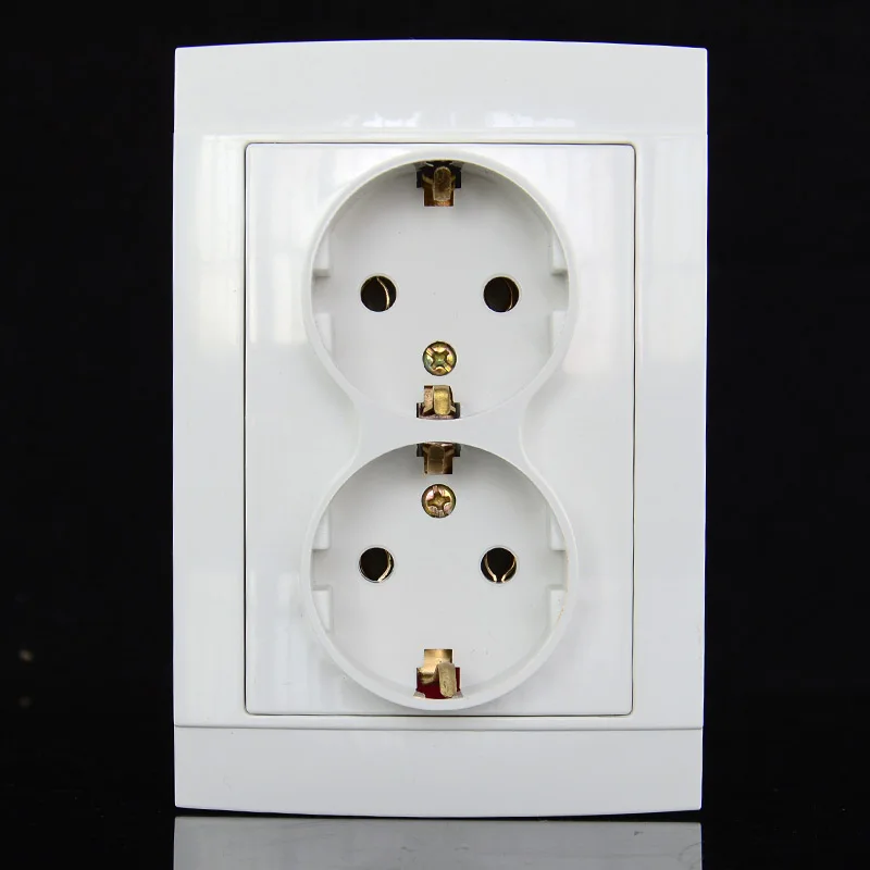 118mm type European German standard double wall power outlet CE certified ABS material socket EU-8012