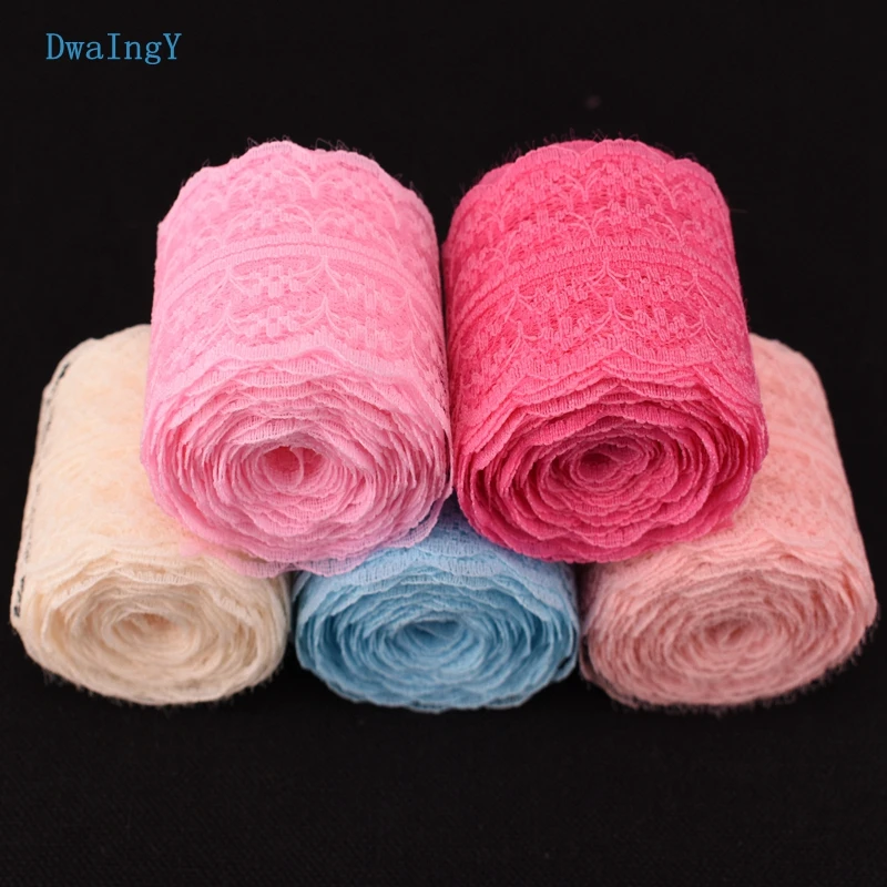 DwaIngY 10Yard/Piece Solid Colorhigh quality Lace Ribbon,DIY Handmade Gift Packing Wedding Party Craft  Child Dress Decoration