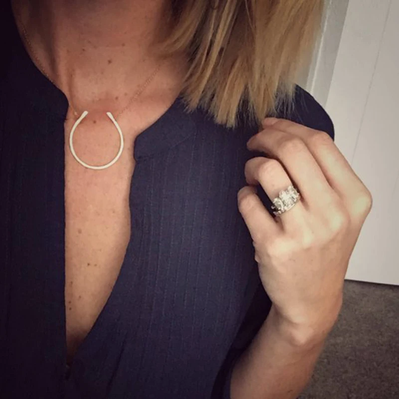 925 Silver Horseshoe Necklaces Handmade Gold Filled Jewelry Pendant Vintage Boho Choker Kolye Charm Jewelry Necklace For Women