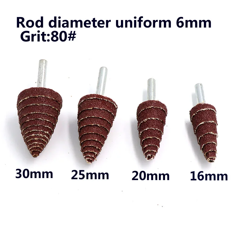 1 pz 6mm gambo carta vetrata rettifica levigatura testa Flap lucidatura dischi ruota mandrino grana 80 per Mini utensili rotanti accessori
