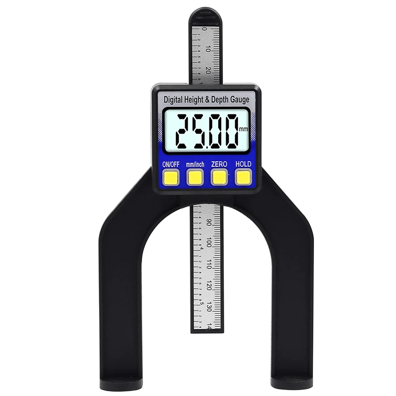 Digital Depth Caliper height gauge Digital Tread Depth Gauge LCD Magnetic Self Standing Aperture 0-80mm