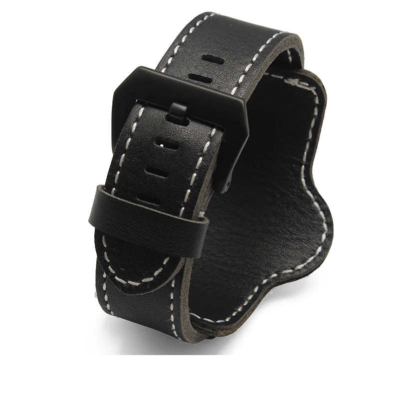 20mm 22mm 24mm 26mm Quality Cuff Bracelet Strap Leather Watchband  Black/Brown Decorative Style Belt For Mens