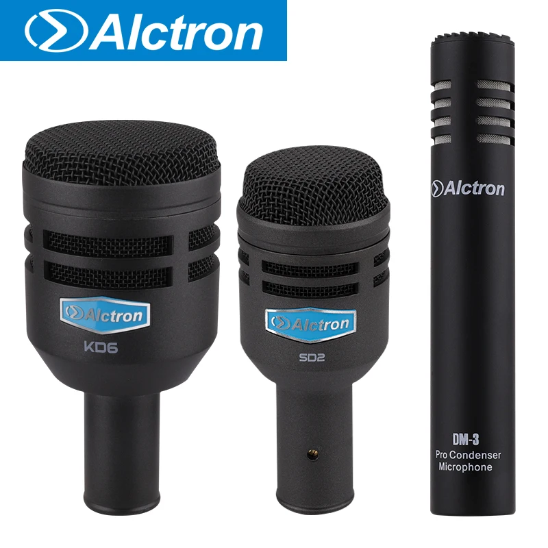 

Alctron T8700II professional drum kit mics used in instrument, jazz drum, snare drum, dynamic mic combines condenser mic,