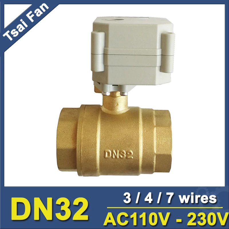 

AC110V-230V 1-1/4'' Motorized Ball Valves BSP/NPT Thread DN32 Brass Actuated Ball Valve With Indicator For Irrigation