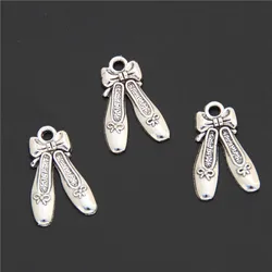 40pcs  Silver Color Ballet Dancing Shoes Alloy Charm DIY Accessories Of Necklace Bracelet Headdress Making Fitting A2505