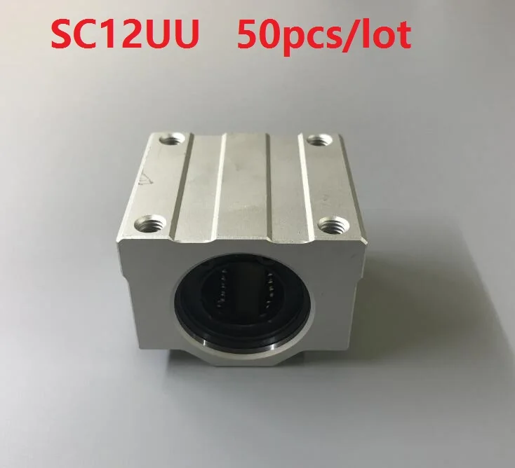 

50pcs/lot SC12UU SCS12UU 12mm linear case unit linear guide shaft linear blocks CNC router for 3D printer parts guide