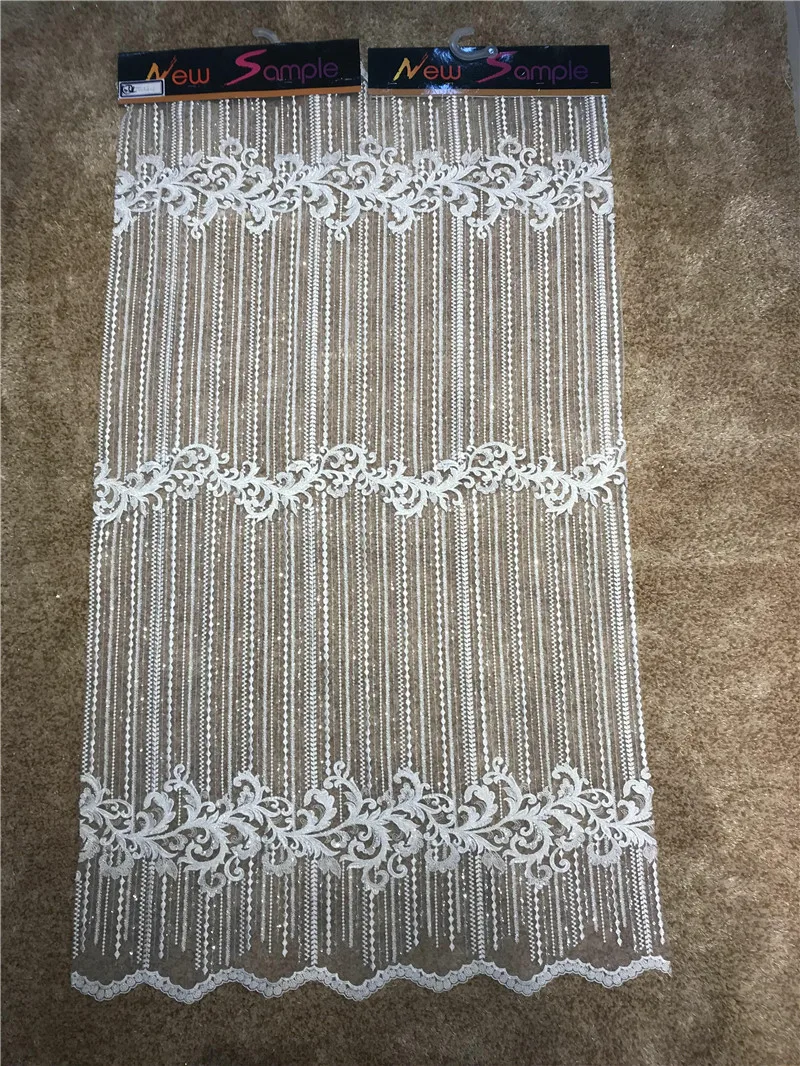

latest african Tulle lace French Net Beaded Lace Fabric For Wedding off white Embroidery African lace fabric