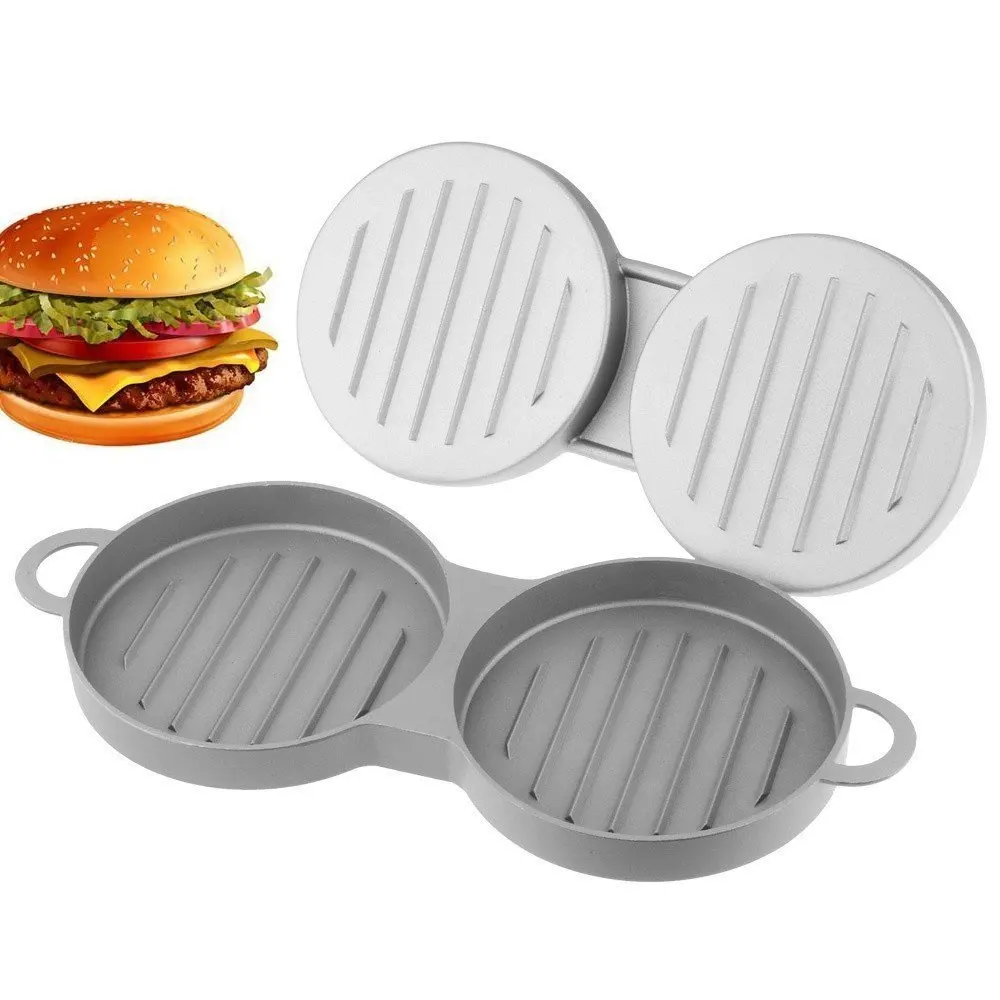 Hamburgers Mold Rice Balls/Sandwich/Meat Pie Suppress Mold Not Sticky Wood Handle Hamburgers (double)(00384)