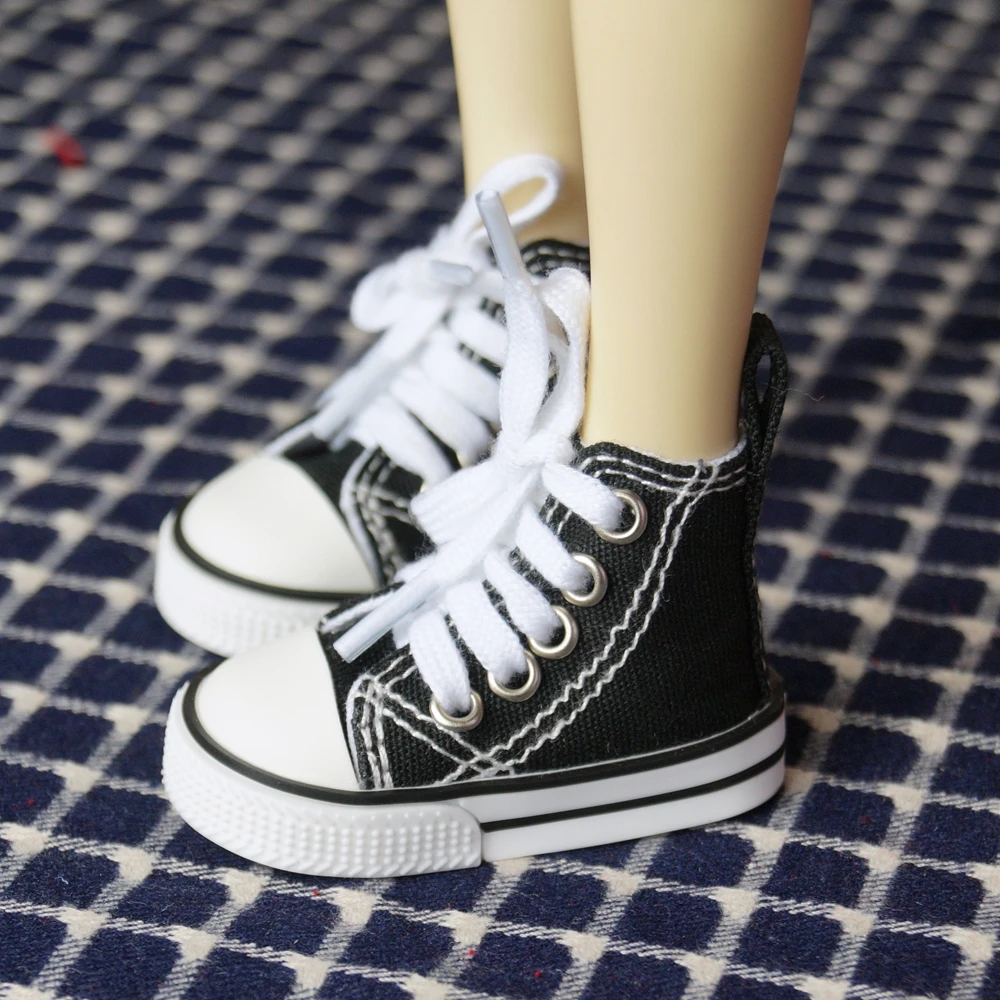 

BJD SHOES Black Sneakers Canvas Sports Flats For 1/4 17" 44cm 1/3 1/6 MSD SD YOSD DK DZ AOD DD Doll FREE SHIPPING